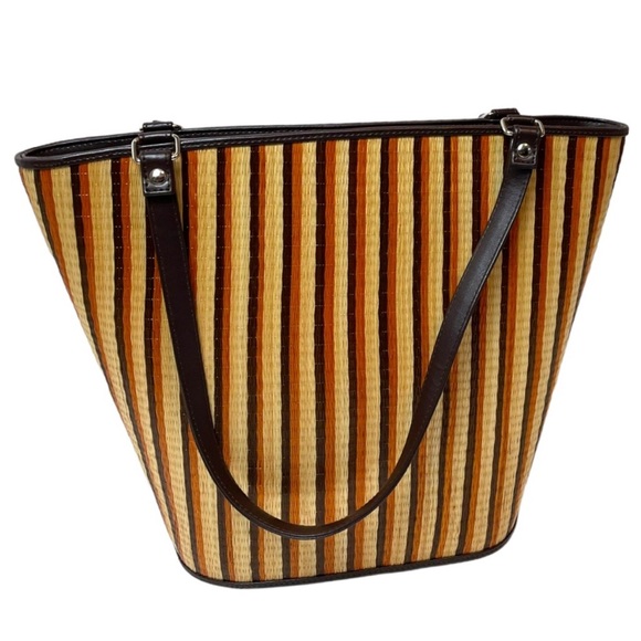 NWOT Le Sac Hand Woven In Philippians Bucket Shoulder Bag - Picture 13 of 13